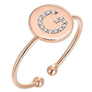 14K Gold Plated Initial G Letter Stackable Rings for Women | Fashion Rings